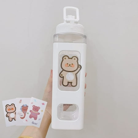 

CoCopeaunt Large Kawaii Water Bottle with Straw and Sticker Kawaii Large Water Bottle for Women (White 900ml/30oz)