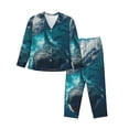 thumbnail image 1 of Balery Airplane Shark Conjunto de Pijama con Estampado para Mujer, Conjunto de Dos Piezas con Manga Larga, Ropa de Dormir Suave con Bolsillos, Pijamas Cómodos-Small, 1 of 7