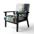 thumbnail image 3 of Designart "Modern Fluid Gold And Blue Ii" Upholstered Modern & Contemporary Accent Chair and Marble Abstract Arm Chair - Multiple Color & Pattern, 3 of 7