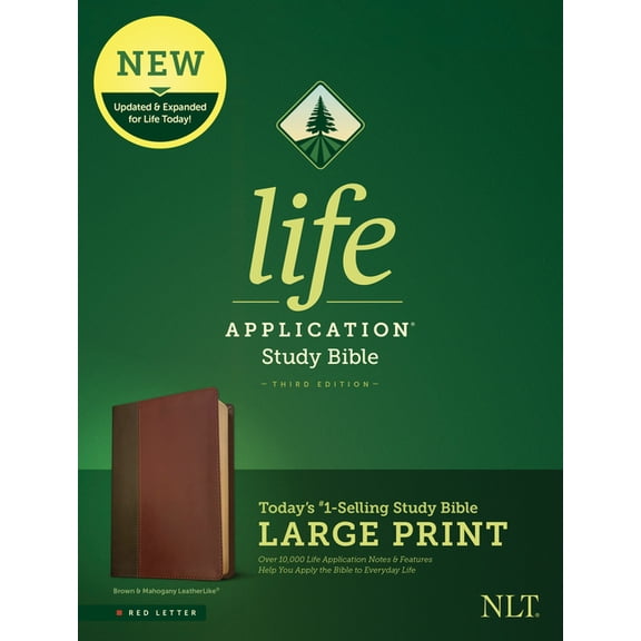 NLT Life Application Study Bible, Third Edition, Large Print (Red Letter, Leatherlike, Brown/Tan), (Hardcover)