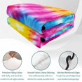thumbnail image 4 of Full Quilt Set 78''x90'', Colorful Boho Lightweight Bedspread Coverlet Set with 2 Pillow Shams, Pink Yellow Blue Green Tie Dye Abstract Art Breathable All Season Quilt Bedding for Bedroom/Guest Room, 4 of 9