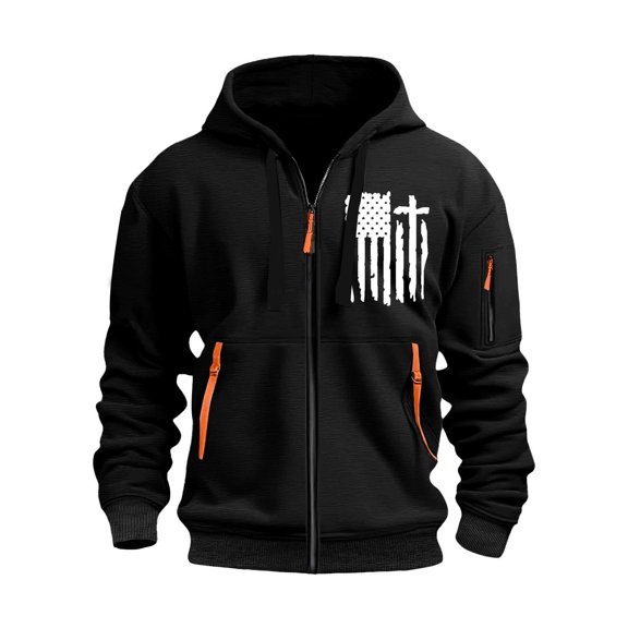 CONZONE Men's Hoodies Long Sleeve Pullover Hoodie for Men Zip Up Graphic Hooded Sweatshirts With Pocket
