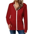 thumbnail image 3 of Zedker Hoodie for Women's Lightweight Zip Up Long Sleeve Thin Casual Hooded Jacket Plus Size, 3 of 7