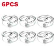 SKYCARPER Love Hug Open Ring Adjustable Jewelry Party Rings 6PCS