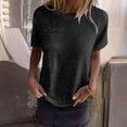 thumbnail image 6 of Scyoekwg Womens Tops Short Sleeve Loose Ladies Tops Solid Color Crewneck Regular T-shirt Casual Comfy Summer Blouses (Black,XL), 6 of 7