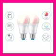 thumbnail image 2 of WiZ LED Smart Wi-Fi Connected 60-Watt A19 Color & Tunable White Light Bulb, Dimmable, 2-Pack, 2 of 10
