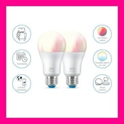 WiZ LED Smart Wi-Fi Connected 60-Watt A19 Color & Tunable White Light Bulb, Dimmable, 2-Pack
