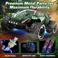 thumbnail image 2 of Xuanlur 1:18 Dinosaur RC Car for Boys & Adults, Max 25 MPH Off-Road Truck w/2.4 GHz High Speed Remote Control,4WD, All Terrain Truggy for Snow, Sand & Mud, Green, 2 of 7