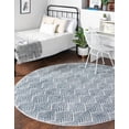 thumbnail image 3 of Rugs.com Eco Trellis Collection Rug – 7 Ft Round Harbor Blue Medium Rug Perfect For Kitchens, Dining Rooms, 3 of 9