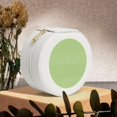 thumbnail image 6 of Naloa Green Gingham Round Jewelry Box, Travel Jewelry Organizer, 3.9 x 3.9 x 2in Jewelry Storage Box for Women-White, 6 of 7