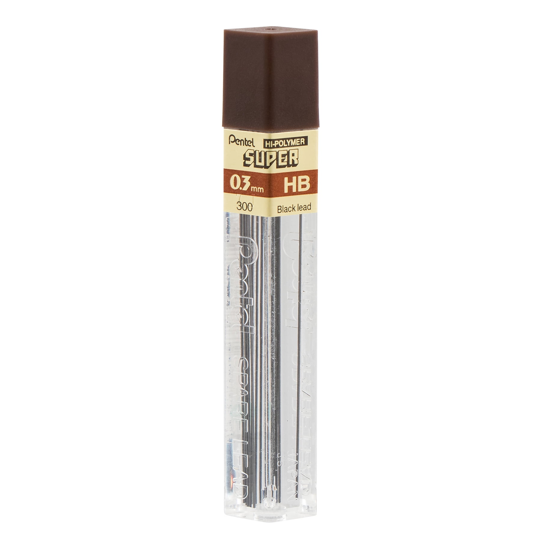 Pentel Super Hi-Polymer Lead Refill (0.3mm) Extra Fine, HB, 12 Pieces/Tube, 12 Tubes/Box