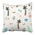 thumbnail image 1 of BOSDECO Beach With Summer Creative With Palm Tree Bikini Hat Sunglasses Vacation Pillowcase 18x18 inch, 1 of 1