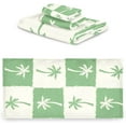 thumbnail image 2 of SKYSONIC Palm Tree Checked Bath Towels Soft Absorbent Bath Towels Bath Towel Set of 3 for Home Hotel Bathroom Decor, 2 of 7