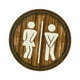 thumbnail image 2 of Letrero de madera para baño, unisex, estilo vintage resistente, fácil de instalar. Letrero de pared para inodoro. Letrero de madera para el baño, idea, 2 of 9