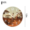 thumbnail image 2 of 12 Inch Wall Clock Battery Operated Silent Clock Decorative for Office, Kitchen, Outdoor, Living Room，Giraffe Animals Walking in The Green Forest Exquisite, 2 of 4