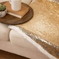 thumbnail image 3 of Northlight Shimmering Sequins with Fleece Christmas Throw Blanket - 49" x 67" - Gold and White, 3 of 8