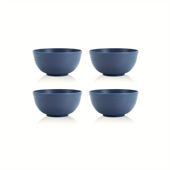 4pcs, Wheatgrass Cereal Bowl - Durable and Shatterproof, 26oz, Microwave and Dishwasher Safe, BPA Free, Classic Blue Kitchen