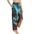 thumbnail image 2 of Daiia Blue Dragon And White Tiger Women's Sleep Pant with Pockets and Drawstring,Pajama Pants-Small, 2 of 9