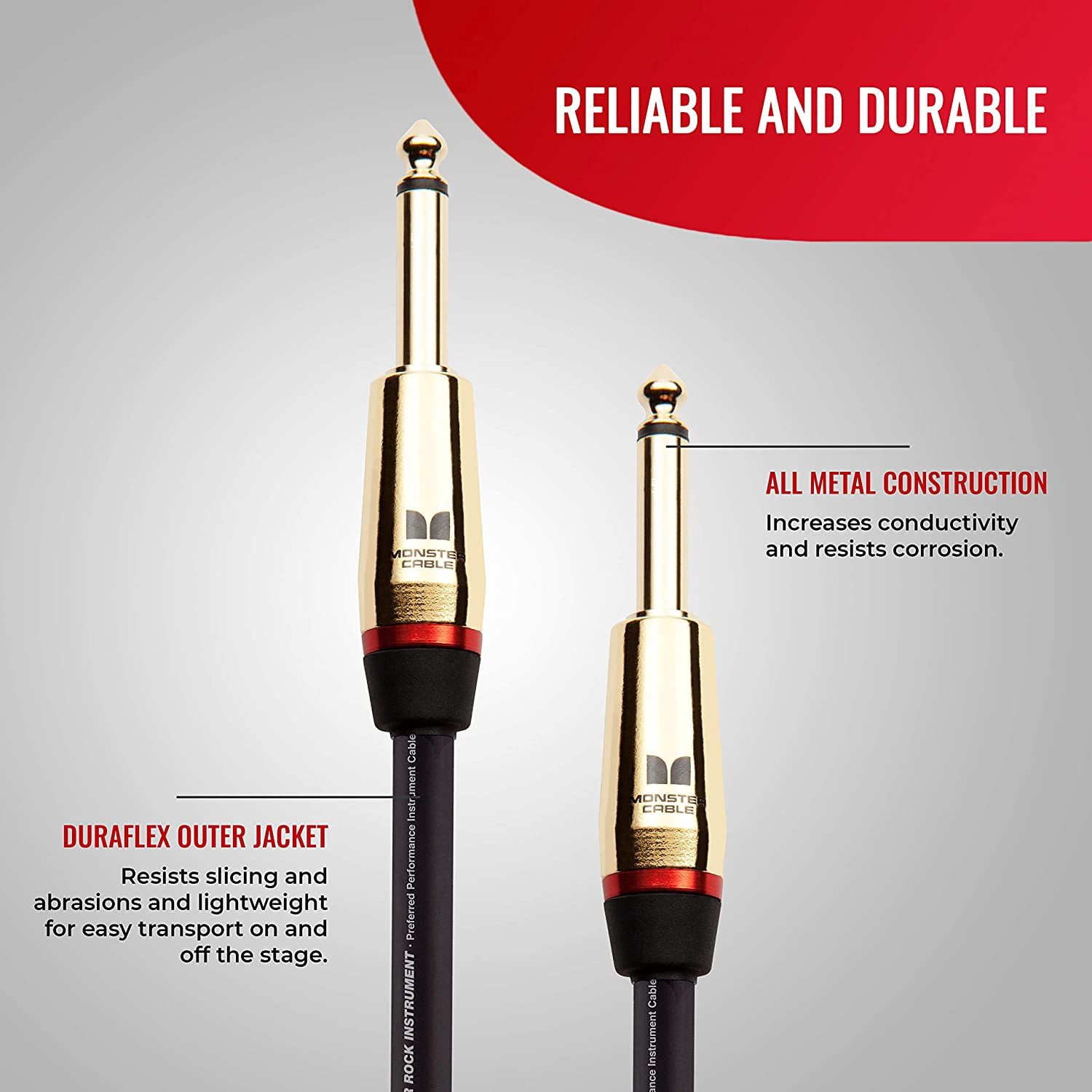 Monster Prolink 12ft Rock Instrument Cable - Premium Straight to Straight Performance for Musicians