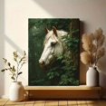 thumbnail image 6 of White Woodland Horse Canvas Wall Art, Equestrian Portrait Print, Rustic Country Home Decor, 6 of 8