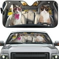 thumbnail image 2 of 3D Snowshoe Cat Car Auto Sunshades Windshield Heat Protection, Pet Cat Sun Shades Univeral Fit Cars Suv Truck, 2 of 6