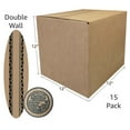 thumbnail image 2 of UOFFICE Heavy Duty Corrugated Boxes 12"x12"x12" 15 Count 275lb. Double Wall Boxes, 2 of 10
