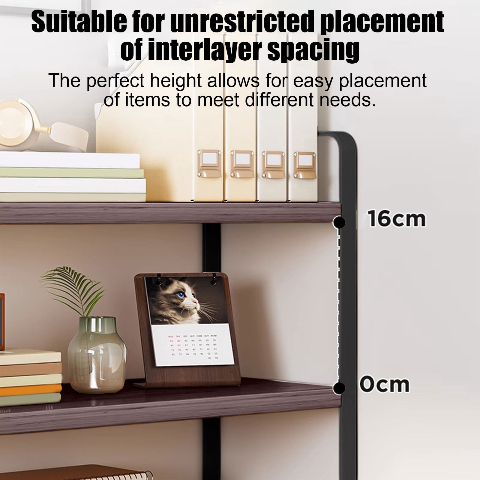 Votnto Double-Tier Desktop Storage Shelf Student Desk Organizer, Office Computer Desk Tiered Shelf for Books Accessories
