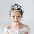 thumbnail image 2 of SHISUYAN 1PC Crown Hollow Alloy Rhinestone Crown with Hair Comb for 90th Birthday, 2 of 7