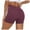 Wine, variant on Women's Stretchy Casual Summer Shorts Grinding V Waist Fold Pure Color Peach Yoga Sports Pants Loose High Waisted Short S-XL