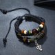 thumbnail image 2 of Pulsera de cuero premium [trenza] para hombres en negro y marrón, gran idea de regalo para hombres-2 piezas, 2 of 5