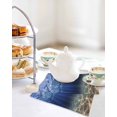 thumbnail image 4 of Navy Blue Ocean Waves Kitchen Dish Towels for Drying Dishes Set of 2, Summer Beach Coastal Abstract Waffle Weave Microfiber Hand Tea Bathroom Towels Quick Dry & Absorbent Towel 12x12, 4 of 7