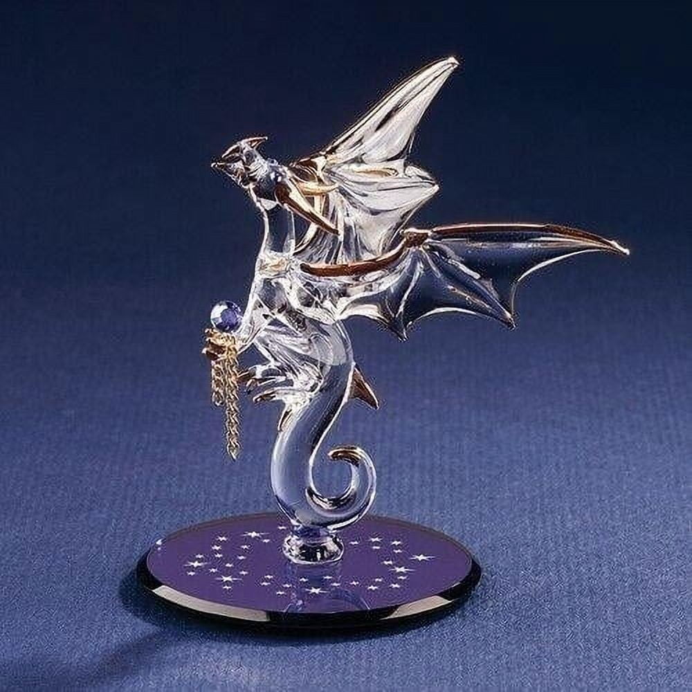 Glass Baron Dragon with Stars Crystal Accented Handcrafted Glass Figurine