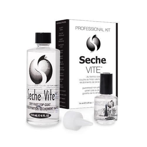 Seche Vite Professional Kit -Int'l (4 oz refill & .5 oz) Seche Top para esmalte tamaño profesional
