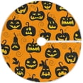 thumbnail image 1 of FMSHPON Halloween Pumpkin Orange Yellow Xmas Christmas Tree Skirt Stand Mat for Holiday Party Decoration Indoor Outdoor 36 inches, 1 of 6