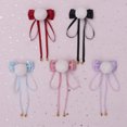 thumbnail image 5 of 2 pares de pinzas para el cabello para mujer, tocado con lazo de bolas peludas con campanas, accesorios para cintas para el cabello MFZFUKR CPB-SSW2193-2, 5 of 5