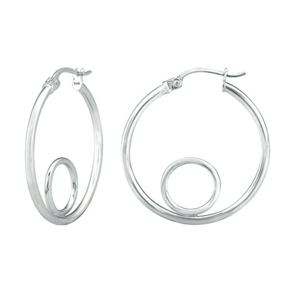 Sterling Silver Circle Hoop Earrings
