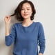 thumbnail image 5 of Suéter de cachemira de cabra con cuello redondo para mujer, jersey básico holgado de color liso de manga larga para otoño e invierno, 5 of 5