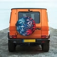 thumbnail image 6 of Fuzoiu Red And Blue Leaves Print Universal Spare Tire Cover with Buckle Strap, Waterproof Wheel Covers for Jeep, Trailer, RV, Truck and All Car-17 inch, 6 of 6