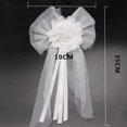 thumbnail image 2 of Cinta de seda con capullo de perla para decoración de fiestas de bodas, coche nupcial, decoración de coche de boda, 2 piezas/juego, 2 unidades, cinta con borde de encaje de perla, apliques, 2 of 7