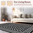 thumbnail image 2 of ODIKA 5' x 7' Machine Washable Non-Slip Area Rug, Geometric Trellis High Traffic Rug, Black, 426642, 2 of 7