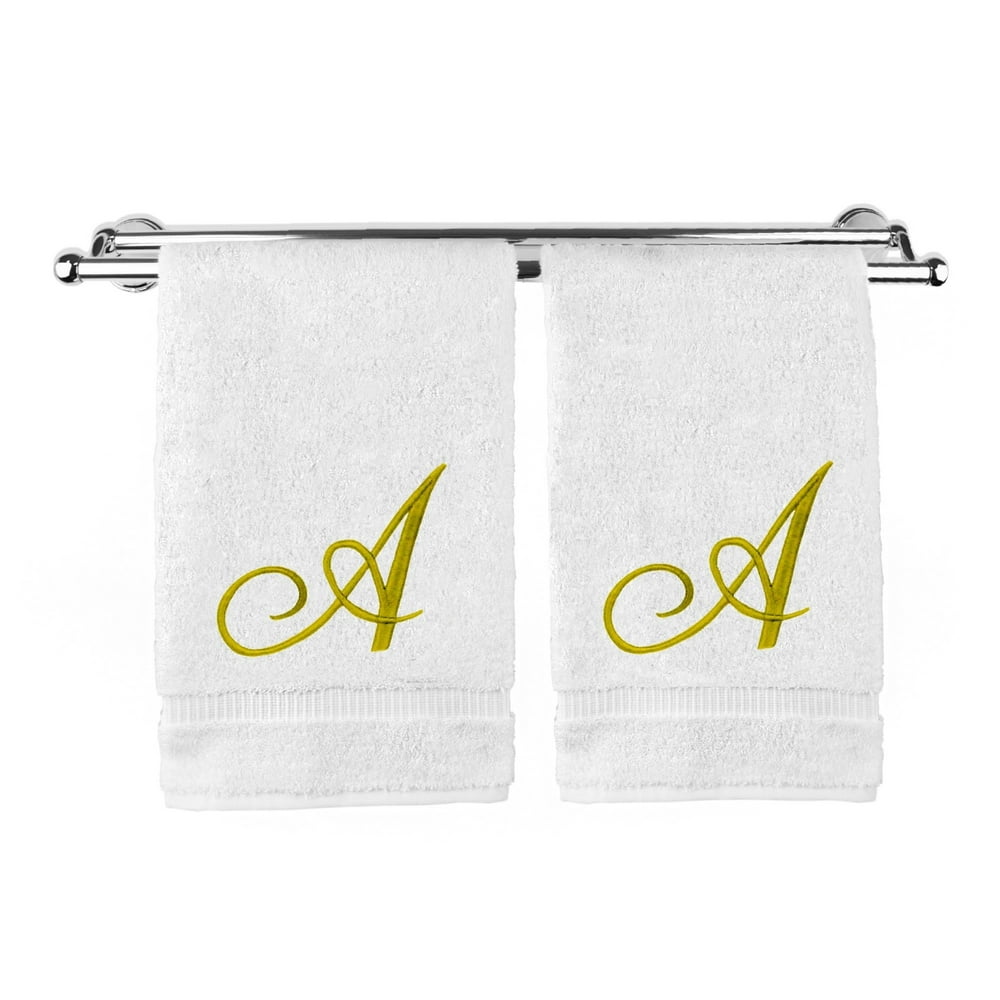 Monogrammed Hand Towel, Personalized Gift, 16 x 30 Inches Set of 2