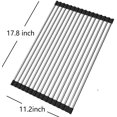 thumbnail image 2 of Roll Up Dish Drying Rack Over Sink Stainless Still Dishes Drainer Rack Multipurpose Kitchen Drying Rack Foldable Dryer Rack for RV and Camper by (17.8" L x 11.2" W), 2 of 7
