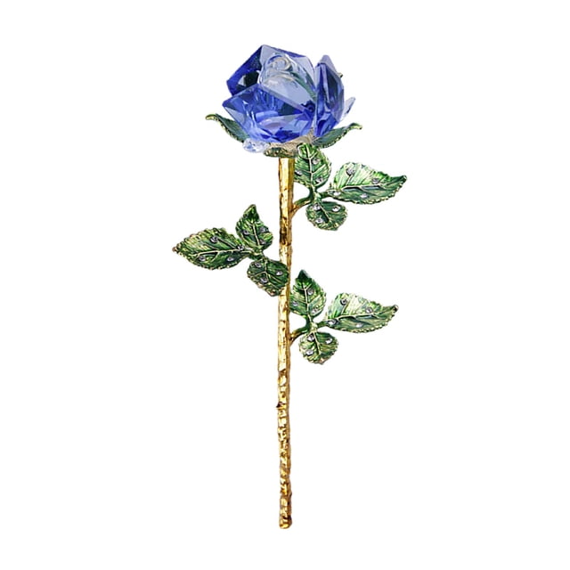Adorno de cristal elegante para cumpleaños, Navidad y centro de mesa para mamá Azul