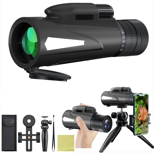 Telescopio monocular para exteriores 10-30x50, para fotografía turística con teléfono, aumento de 10-30x, visión nocturna con poca luz, con trípode estable y telescopio para exteriores con teléfono.