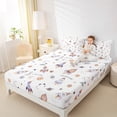 thumbnail image 4 of Homewish Galaxy Rocket 4 Pieces Queen Sheet Sets For Teens Boys Girls,Cartoon Universe Planet Ultra Soft Flat Sheet,Cute Cosmos Queen Fitted Sheet,Lightweight Room Decor, 4 of 7