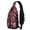 Skull and Flower Gothic Pattern, variant on Moth and Skeleton Gothic Pattern Sling Backpack, Casual Day Sling Pack with Earphone Port, Breathable Padded Back Gift Ideas for Holiday Birthday Gifts