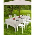 thumbnail image 3 of Outdoor Tablecloth with Umbrella Hole and Zipper Beige Boho Outdoor Tablecloths 60x102 Waterproof Table Cloths Bohemian Style Stripe Patio Table Cloth Cover for Outdoor Tables Picnic Garden, 3 of 6