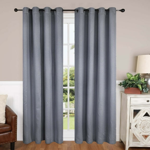 Superior Shimmer Blackout Curtains, Grommet Header, Set of 2, 52" X 96", Silver