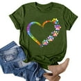 thumbnail image 5 of Valentines Day Gifts Zpanxa Valentines Shirts for Women, Cute Casual Summer Tops, Graphic Tees for Teen Girls, Ladies Tops and Blouses, Fashion Short Sleeve Heart Shirts Green XXL, 5 of 6