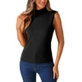 thumbnail image 2 of INSPIRE CHIC Mock Neck Blouse for Women's Summer Knit Ribbed Sleeveless Tops, 2 of 5